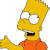 Pixelated yellow cartoon character with spiky hair, wide eyes, open mouth showing black interior and red tongue, wearing orange shirt, extending right hand in a gesture.