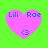 Four identical pink heart-shaped icons with blue text and symbols on a green background, each displaying 'Lili Rae' and '<3' in blue pixelated font.