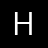 A white capital letter H with gray side accents on a black background, rendered in a flat style.