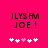 Pixelated text 'ILYS FM JOE!' on bright pink background with five white and one light pink heart symbols below.