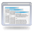 Static pixelated image of a computer window with blue horizontal bars and gray content areas, framed by a light blue border on a gray background.