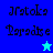 Pixelated text 'Nstoks Paradise' appears in four quadrants with a star symbol, alternating between blue and cyan backgrounds.
