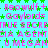 Pixelated text repeats across a cyan background with green star patterns, featuring phrases like 'Beowulf+', 'Gaylord=', 'TRUE SECRE', 'CIA AGENT', and 'U MEGAN' in pink and green.