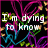Pixelated text reads "I'm dying to know who his heart beats for" over a black background with pink, green, blue, and yellow abstract lines.