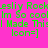 Pixelated green text on bright pink background with purple highlight boxes shifting across phrases, showing animation of text highlighting.