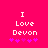 A bright pink background displays white text reading "I Love Devon" with five purple stars below, where the second star from left changes position between frames.