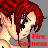 Pixelated anime-style character with red hair and gray top in two sequential frames showing mouth movement, with "Fire Sadness" text below on gray background.