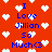 Red background with white pixelated hearts and blue text reading "I Love Jillian So Much<3" repeated in a pattern