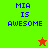 Four quadrants display 'MIA IS AWESOME' text with a star symbol changing color between red and green.