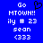 Blue background with white pixelated text reading "Go MTOWN!! ily # 23 sean <333" and a black heart outline above the first line.