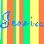 A static 50x50 pixel buddy icon with a colorful striped background and partially visible text elements, rendered in low-resolution pixel art style.