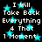 Black background with cyan stars and white text reading "I Will Take Back Everything 4 That 1 Moment" repeated in a pattern