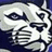 Pixelated anime-style face with wide eyes and open mouth, rendered in black, white, and dark blue on a dark blue background.