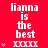 Red background with white text "lianna is the best XXXXX" repeated vertically, pink heart symbols on left and right sides.
