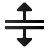 Black pixelated icon with two horizontal bars and vertical arrowheads pointing up and down on a light gray background.