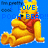 Two side-by-side pixelated Winnie the Pooh icons with blue background; left icon has text overlays, right shows a smiley face.