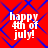 Red background with blue diamond lattice pattern and white text reading 'happy 4th of july!' in four identical quadrants.