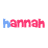 A 3x2 contact sheet of six animated frames showing the name "hannah" in pink and blue pixelated text with shifting letter colors across frames.