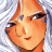 Pixelated anime-style character face with light hair on left, black background with white text on right in a 2x1 contact sheet layout.
