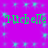 Green text 'Michelle' repeated twice on a purple background with light blue pixelated patterns.