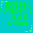 Pixelated green text on cyan background with yellow stars and dotted lines, repeating 'nugget glumber in a g piece' across the image.