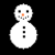 Animated snowman icon with four distinct states showing progressive facial feature removal against black background.