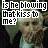 six identical pixelated images showing a person with light hair and beard, each overlaid with text asking "is he blowing that kiss to me?" where the word "me" is sometimes brown