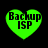 Four identical green heart-shaped icons with black text reading 'Backup ISP' on a black background.