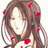 A 48x48 pixel buddy icon featuring a stylized anime character with long brown hair and red flower accessories on the left, paired with "Anime IM" text in white pixelated font on a black background on the right.