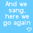 Pixelated white text on light blue background with two heart symbols, displaying repeated lyrics and a small heart icon.