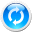 Nine circular blue icons with white borders, each containing a white circular arrow symbol in various rotation states.