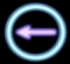 Four of four circular icons each, displaying left-pointing arrows with varying neon color schemes and animation effects