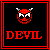 Red and black pixelated icon with a devil face above the word 'DEVIL' in red block letters.