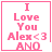 Four pink-bordered square display identical text with one showing a heart and another a star