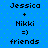 Blue background with green dots, displaying two identical pixelated text compositions side-by-side.