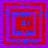 Four identical square icons arranged in a , each with layered red and purple borders surrounding blue text elements