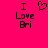 Pixelated text and heart symbol on bright pink background, with one version showing a heart and another showing text only.