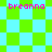 Pixelated green and cyan checkered pattern with pink text 'breanna' repeated across four positions on the