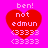 Four identical red heart-shaped icons on a bright pink background, each containing white pixelated text reading "ben! not edmun (33333) (33333)".