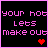 Animated contact sheet of 8 frames showing a pixel art icon with pink text and heart symbols on black background, each frame displaying variations in heart color and partial text rendering.
