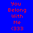 Blue background with red text reading "You Belong With Me <333" arranged in a , where green rectangles highlight different sections of the text across frames