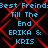 Pixelated text reads "Best Freind3Best Freind3Till The End ERIKA & KRIS" over a black background with red diamond-shaped lines