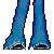 A 4x3 contact sheet of pixel art frames showing a character with blue jeans, white shirt, and red patterned top, alongside speech bubbles containing text fragments.