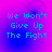 Four identical display cyan text on a purple-to-blue gradient background with pixelated text and soft blur effects
