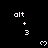 Static pixel art showing multiple identical white text labels and heart symbols on a black background with partial gray overlay.