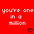 Red background with repeated white text 'you're one in a million' and black heart/arrow symbols, partially cropped at bottom right.