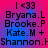 A static digital image displays four identical text blocks on a pink-to-blue gradient background with pixelated rendering.