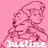 Two pixelated figures in profile face each other against a pink background, with a white heart between them and 'JulieBelle' text below.