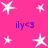 A static image with a bright pink background featuring white star shapes and blue text reading "ily<3" in four corners.