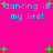 Bright pink background with repeated cyan text "dancing is dancing is my life!" and scattered green plus signs in pixelated style.